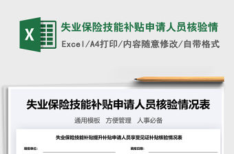 2021年失業保險技能補貼申請人員核驗情