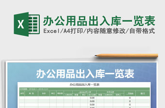 2022年辦公用品出入庫一覽表免費下載