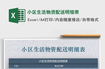 2021年小區(qū)生活物資配送明細(xì)表