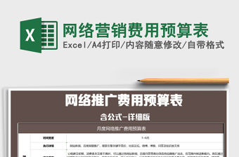 2021年網(wǎng)絡(luò)營銷費用預算表