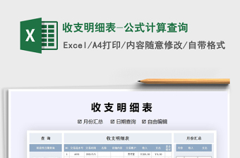 2021年收支明細表-公式計算查詢