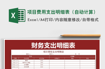 2021年項(xiàng)目費(fèi)用支出明細(xì)表（自動(dòng)計(jì)算）免費(fèi)下載