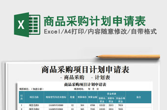 2021年商品采購計劃申請表