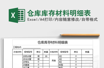2021年倉(cāng)庫(kù)庫(kù)存材料明細(xì)表