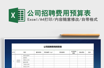 2021年公司招聘费用预算表免费下载