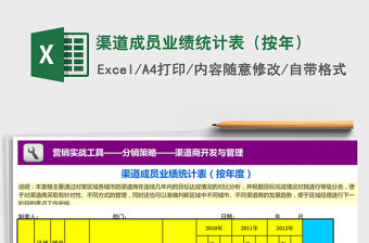 2021年渠道成員業(yè)績統(tǒng)計表（按年）免費下載