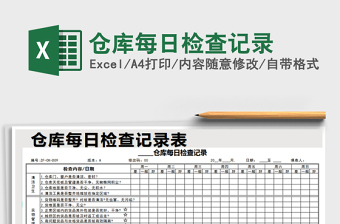 2022年仓库每日检查记录