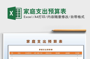 2021年家庭支出預(yù)算表免費下載