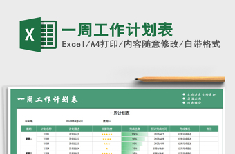 2022年一周工作計劃表免費下載