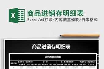 2022年商品進銷存明細(xì)表免費下載