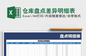 2021年倉(cāng)庫(kù)盤(pán)點(diǎn)差異明細(xì)表