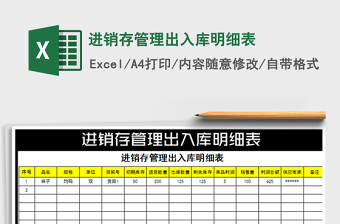 2022年進(jìn)銷存管理出入庫明細(xì)表免費(fèi)下載