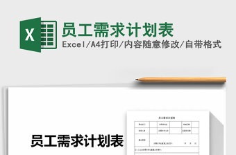 2021年員工需求計(jì)劃表免費(fèi)下載