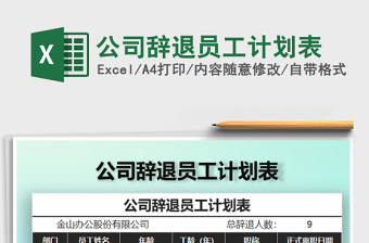 2022年公司辭退員工計劃表免費下載