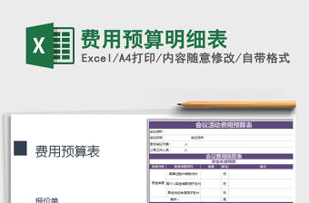 2022年費用預算明細表免費下載