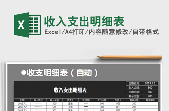 2021年收入支出明細(xì)表