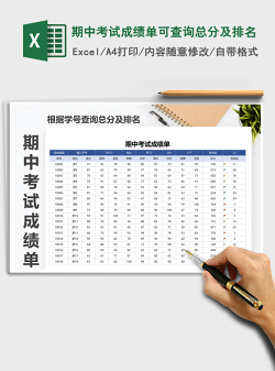 2021年期中考试成绩单可查询总分及排名