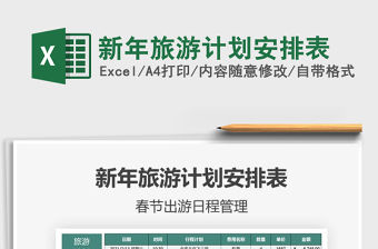 2021年新年旅游計劃安排表