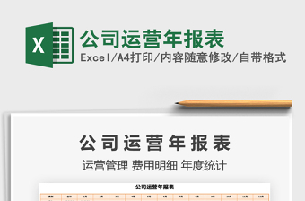 2021年公司運(yùn)營年報(bào)表