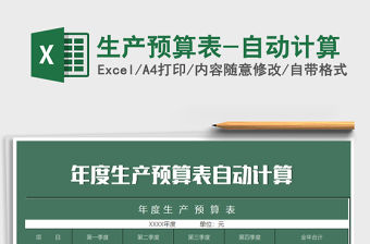 2021年生產預算表-自動計算