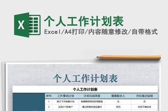 2022年個人工作計劃表免費下載