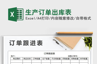 2021年生產訂單出庫表免費下載