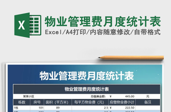 2022物业管理费excel