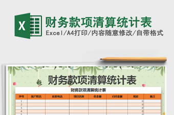 2022年財(cái)務(wù)款項(xiàng)清算統(tǒng)計(jì)表免費(fèi)下載