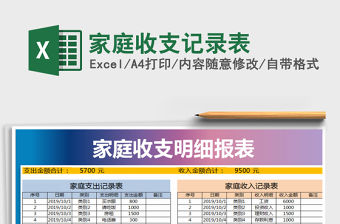 2021年家庭收支記錄表