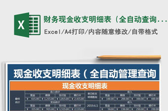 2021年財務現金收支明細表（全自動查詢計算）