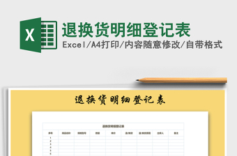 2021年退換貨明細(xì)登記表