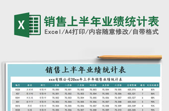 2021年銷售上半年業績統計表