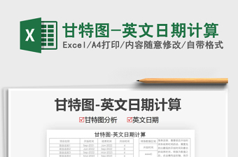 2021年甘特圖-英文日期計算