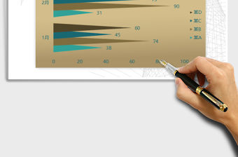 2021年藍棕色三角條形圖