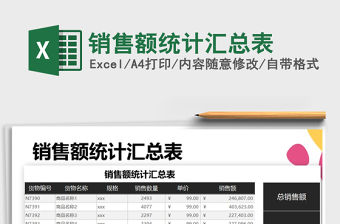 2021年銷售額統(tǒng)計(jì)匯總表