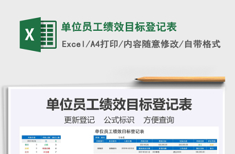 2021年單位員工績效目標(biāo)登記表