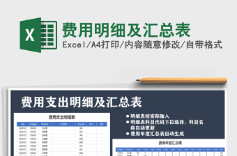 2021年費(fèi)用明細(xì)及匯總表