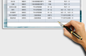 2022年学校开学消毒计划表免费下载