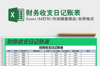 2021年財(cái)務(wù)收支日記賬表