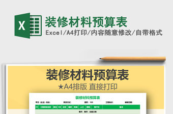 2021年裝修材料預(yù)算表