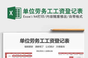 2021年單位勞務(wù)工工資登記表