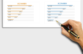 2021年简约条形图完成比例免费下载