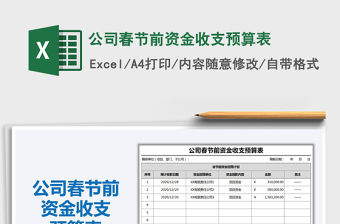 2021年公司春節(jié)前資金收支預(yù)算表