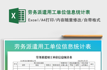 2022年勞務(wù)派遣用工單位信息統(tǒng)計表免費下載
