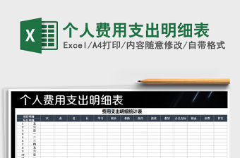 2022年個人費用支出明細表