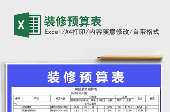 2021年裝修預算表