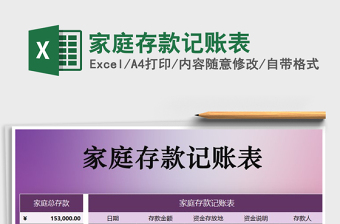 2021年家庭存款記賬表