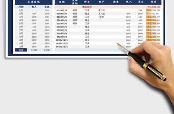 2021年收支日記賬-日期查詢(xún)-圖表分析