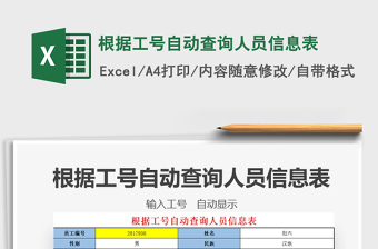 2021年根據(jù)工號自動查詢?nèi)藛T信息表