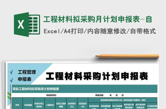 2021年工程材料擬采購月計劃申報表-自
